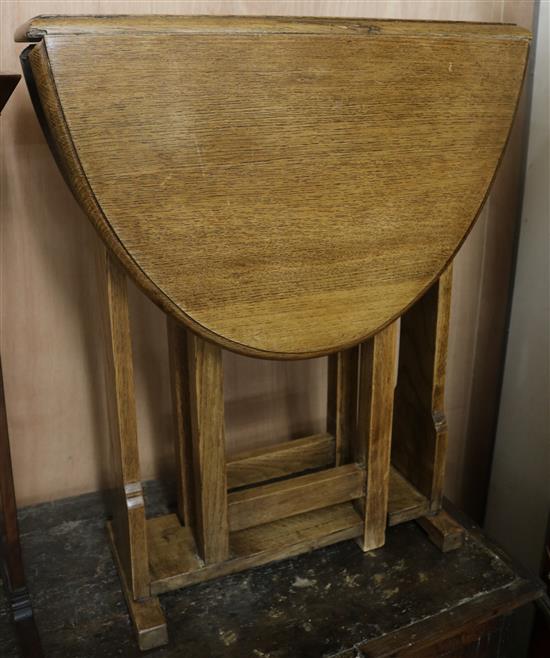 An Arts and Crafts Sutherland table, stamped Herbert E. Gibbs, W.60cm